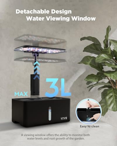 URUQ Hydroponics Growing System Garden: 8 Pods Indoor Herb Garden with Grow Light Plants Germination Kit Quiet Automatic Hydroponic Height Adjustable - Gardening Gifts for Women Kitchen