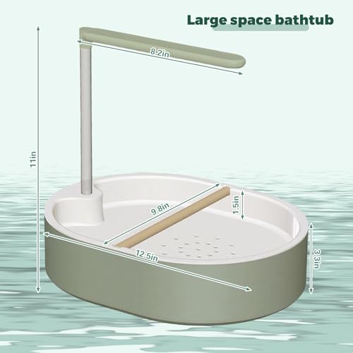 Parrot Bathtub Bird Automatic Bath Shower,Large Bird Shower Fountain Indoor Bathtub with Running Water, Contains USB and Pump,for Pet Birds, African Grey, Cockatiel, Conure, Budgie, Lovebird(Fashion)