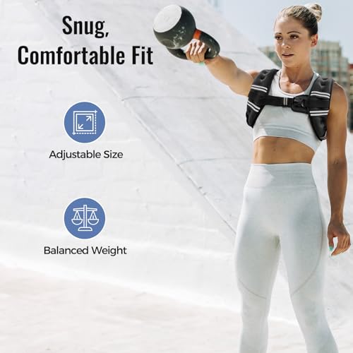 Zeerun Weighted Vest for Women & Men with Reflective Stripe and Adjustable Buckle, Comfortable & Durable Rucking Vest for Walking, Running & Strength Training