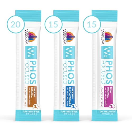 Weruva Wx Phos Focused, Lickable Cat Treat Variety Pack, 0.5oz Tube, Pack of 50