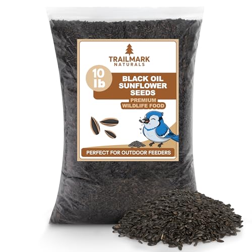 10 Pound Black Oil Sunflower Seeds for Birds – Premium Wildlife Food – Non - GMO -Grown in the USA - Black Oil Sunflower Seeds for Wild Animals and Backyard Feeders
