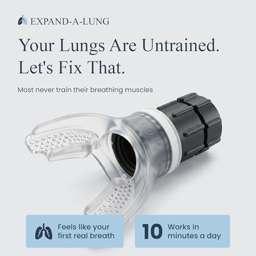 Expand-A-Lung | Breathing Exercise Fitness Trainer | Inspiratory Muscle Strength Tool | Breathe Easier with Stronger Lungs | Dual-Way Inhale-Exhale Adjustable Resistance Settings