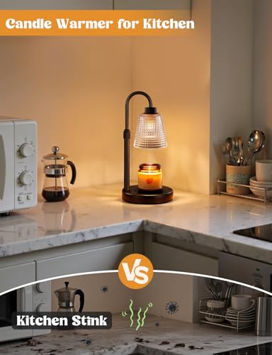 Innqoo Candle Warmer Lamp with Timer, Dimmable Candle Warmer for Jar Candles, Height Adjustable Wax Melts Warmer, Birthday Gifts for Women Mom, House Warming Gifts New Home Decor
