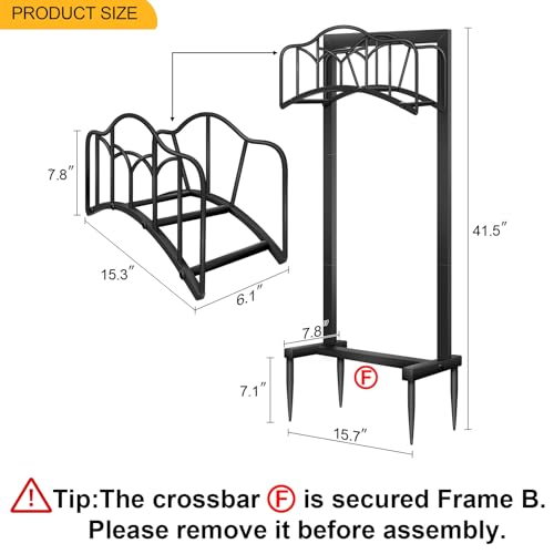 Garden Hose Holder -Upgraded Hose Holder Holds 100-feet Hose,Freestanding Heavy Duty Hose Hanger,Sturdy Hose Stand for Lawn & Yard,Black
