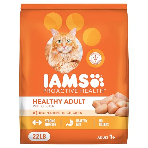 IAMS Proactive Health Dry Cat Food, Healthy Cat Food Dry Recipe for Adults, with Chicken 22 lb. Bag