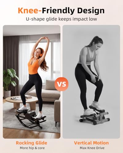Rock Fitness Stepper for Exercise at Home, Motion Stair Stepper with Resistance Bands for Full Body Workout, Aerobic Workout Machine Fitness Equipment