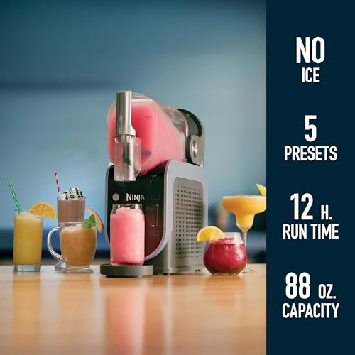 Ninja SLUSHi with RapidChill Technology, 88 oz. Frozen Drink & Slushie Machine, 5 Preset Programs, Margaritas, Frappés, and More, Premium Accents, Black, FS301