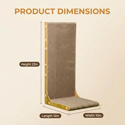SMARTBEAN 3-Pack Cardboard Cat Scratcher for Indoor Cats, 23 Inch L Shaped Vertical Cat Scratching Post, Cat Scratching Board for Wall and Couch, Large
