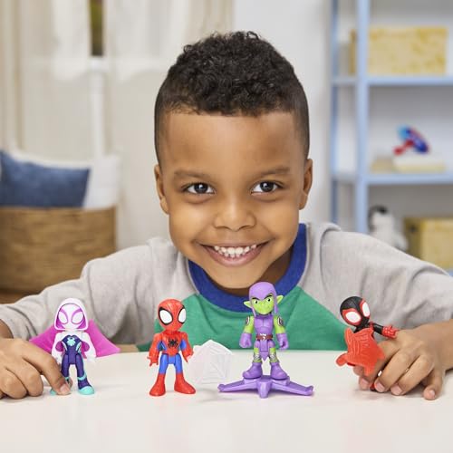 Marvel Spidey and His Amazing Friends Web-Slinging Adventure Set, 3-Inch-Scale (7.6 cm) Action Figure Set, Spider-Man Toys for Kids Ages 3+ ( Exclusive)