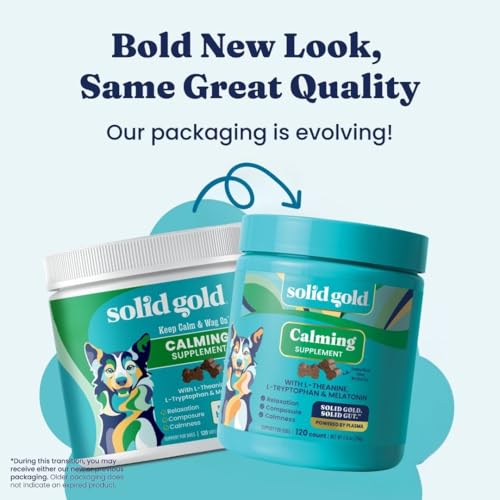 Solid Gold Calming Chews for Dogs - Dog Calming Chews w/Melatonin for Separation, Stress & Hyperactivity Relief - Supports Relaxation for Travel, Fireworks & Storms - All Ages & Sizes - Bacon 120ct