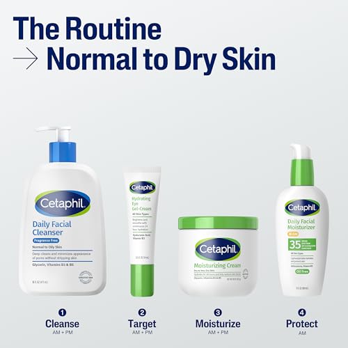 Cetaphil Face Wash, Daily Facial Cleanser for Sensitive, Combination to Oily Skin, 16 Oz, Fragrance Free, Gentle Foaming, Soap Free, Hypoallergenic