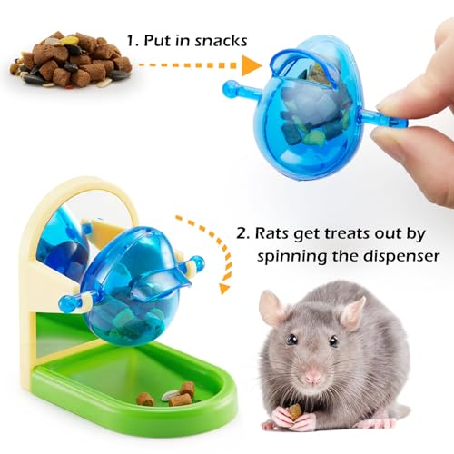 Rat Enrichment Toys, Interactive Foraging Toys For Rats, Intelligence Growth Rat Enrichment Puzzle Games, Treat Dispensing Slow Feeder for Rats Cage Toy, Bird Foraging Toy for Parakeet Conure (1Pcs)