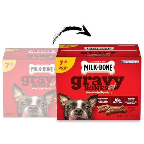 Milk-Bone GravyBones Dog Biscuits, Gravy Coated Small Dog Treats, 7 Lb. Box
