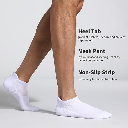 Lapulas Athletic Running Ankle Socks, Low Cut Cushioned Anti-Blister Tab Sports Socks Men Women 6Pairs