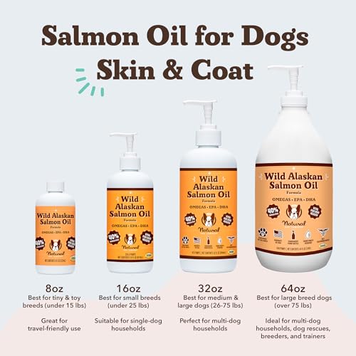 Natural Dog Company Wild Alaskan Salmon Oil for Dogs - Omega 3 Fish Oil Supplement with EPA & DHA for Skin, Coat, Itch Relief, Joints, Heart & Immune Support, Liquid Food Topper, 16 oz