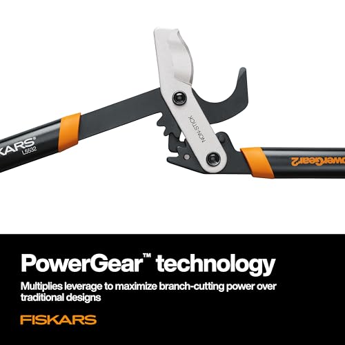 Fiskars 32-Inch Loppers for Tree Trimming, Heavy Duty, Low-Friction Sharp Steel Blade, Branch Cutter up to 2-Inch Diameter Cut Capacity, PowerGear2 Technology that Multiplies Power for Less Effort
