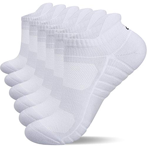 Lapulas Athletic Running Ankle Socks, Low Cut Cushioned Anti-Blister Tab Sports Socks Men Women 6Pairs