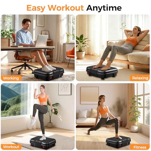 Vibration Plate Exercise Machine for Lymphatic Drainage, Vibration Platform for Weight Loss, 400 Lbs Capacity Shake Plate Full Body Workout Vibrate Fitness Platform for Home Women Men