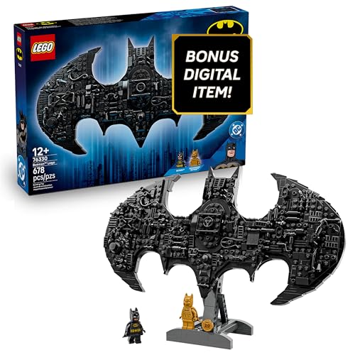 LEGO DC Batman: Batman Logo Building Toy - Super Hero Bedroom Decor for Kids, Boys & Girls, Ages 12+ - with Classic & Golden Batman Minifigures - Gift Idea for Birthdays & Fans - 76330