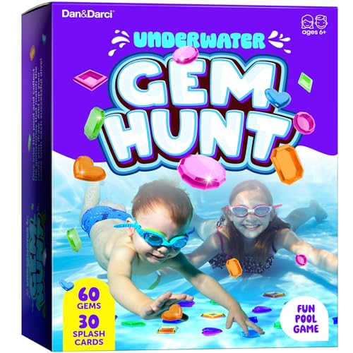 Dan&Darci Pool Gem Hunt Diving Game for Kids - Pools Toys for Kid Ages 6 7 8 9 10 11 12 Year Old - Water Games Swimming Dive Toy - Gifts for Girls, Boy Ages 6-8, 8-12, Summer Fun