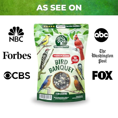 Nature Anywhere Bird Seed Bird Banquet Bird Seed for Outside Feeders, Wild Bird Seed, Bird Food, No Fillers, Made in USA, Wild Bird Food Blend