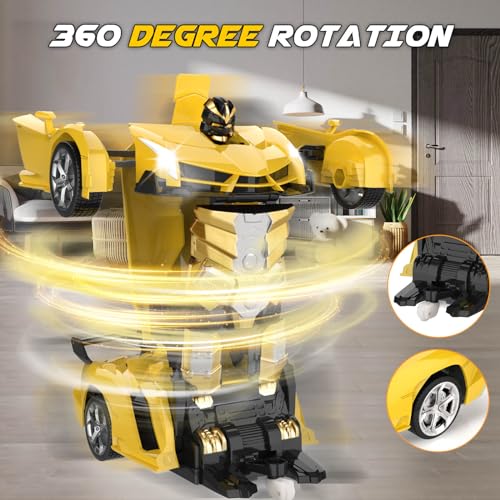 Transform Remote Control Car Toy for Kids 4 5 6 7 8, Remote Control Car for Boys 4-7, Transform Cars for Boys 4-6, Toy Car 5 Year Old Boy, Toys for 3 4 5 6 7 8 9 10 11 12 Years Old Boy