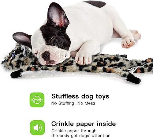 SHARLOVY Dog Squeaky Toy No Stuffing 6 Pack, Dog Toys Crinkle for Small Puppy, Durable Chew Plush Cute Animals Natural for Teething Pet