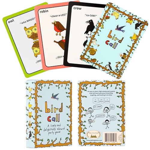 Bird Call - A Lively and Delightfully Absurd 5-Minute Party Game - High Energy Card Game - Bird Gifts - Bird Watching Gifts - Gifts For Bird Lovers - Birding Gifts - 3-8 Players And Ages 7+