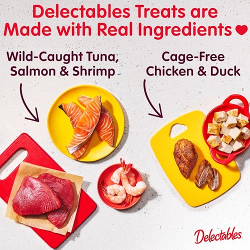Delectables Squeeze Up Variety Pack, Creamy Squeezable Puree, Lickable Wet Cat Treats, Grain Free, No Fillers, by-Products, Preservatives, 0.5 Ounces Tube, 54 Tubes Total