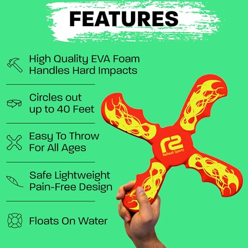 Boomerang for Kids - Fun & Easy To Use - Toys for Ages 8-13 - Birthday Gifts for Kids 5 6 7 8 9 10 Year Old Boy Gift - Best Outdoor Summer Gifts For 4 5 6 7 8 Year Old Boys Gift Ideas for All Ages