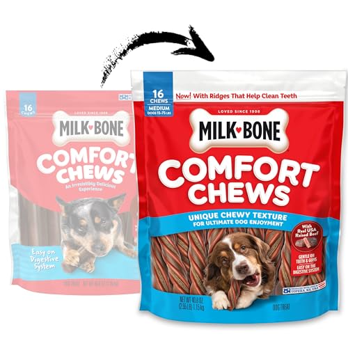 Milk-Bone Comfort Chews, Dog Chews with Unique Chewy Texture and Real Beef, 40.8 Oz. Bag (16 Chews)