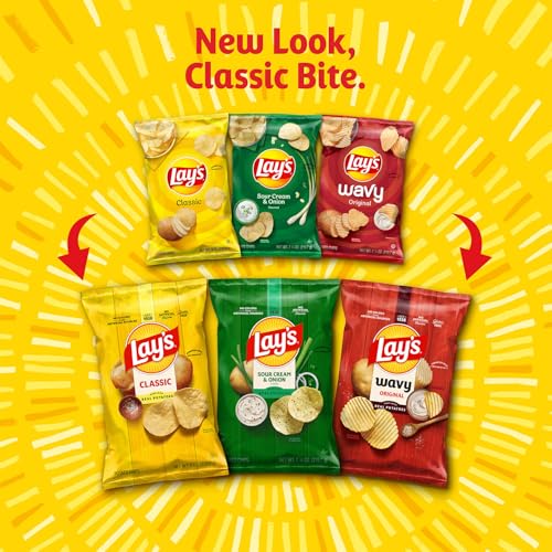 Frito-Lay Classic Mix Variety Pack, Single Serve Snack Bags (Pack of 21)
