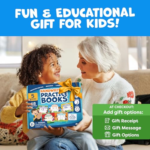 Magic Grooved Writing Practice for Kids Age 3-5 - Grooved Writing Books for Kids 3-5 - Handwriting Practice for Kids 5-7 - Tracing Books Toys for 4 Year Old - Preschool Learning Activities