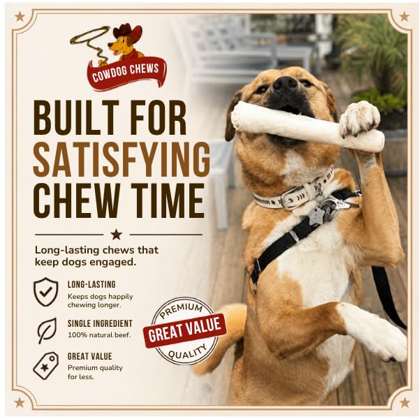 Cowdog Chews Retriever roll 9-10 inch All Natural Rawhide Product (20 Pack)