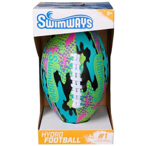 Swimways Hydro Waterproof Football, Outdoor Games for Adults and Kids, Swimming Pool Accessories and Pool Party Games,9.25 Inches, Green