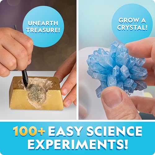 National Geographic Earth Science Kit – 100+ Science Experiments & Activities for Kids, Crystal Growing, Volcano Science Kit, Rock Collection, STEM Project Toy for Boys & Girls ( Exclusive)