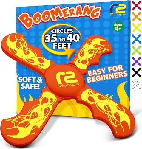 Boomerang for Kids - Fun & Easy To Use - Toys for Ages 8-13 - Birthday Gifts for Kids 5 6 7 8 9 10 Year Old Boy Gift - Best Outdoor Summer Gifts For 4 5 6 7 8 Year Old Boys Gift Ideas for All Ages