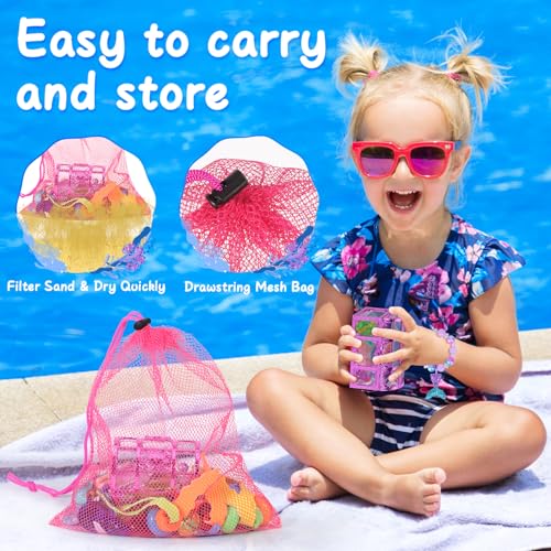 VGOFUN Diving Pool Toys for Kids Ages 3-12, 31 Pcs Mermaid Pool Toys, Diving Gem Toys with Pirate Treasure Chest, Summer Underwater Game Toys Swimming Training Gift for Boys Girls with Storage Bag