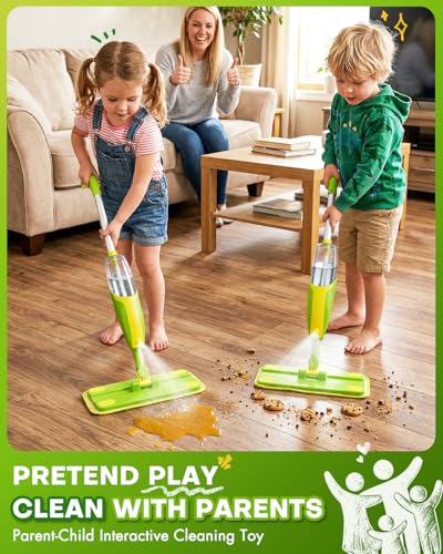 Toddler Spray Mop-Montessori Toys Mini Size Cleaning Mini Mop that Really Spray -Kid Pretend Play Toys Gift for Toddlers Girls Boys