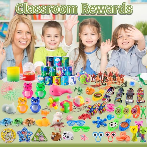 300 PCS Party Favor for Kids Goodie Bags Stuffers, Prize Box Toys for Kids Classroom Bulk, Small Fidget Toys Pinata Egg Fillers, Treasure Chest for Students Rewards, Carnival Prizes, Birthday Gifts