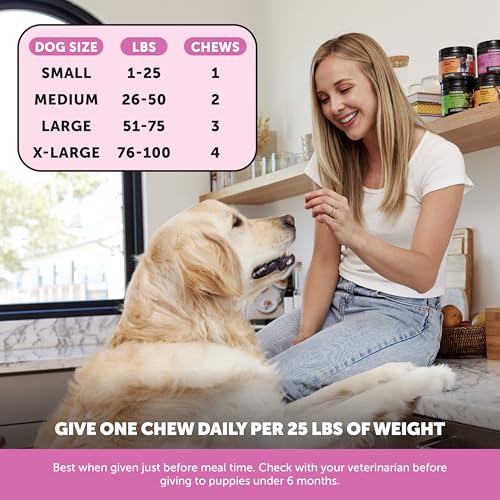 10-in-1 Dog Multivitamin Supplement with Glucosamine & Probiotics - Hip & Joint Support, Digestive Health, Immune Support, Heart & Skin - All-in-One Daily Vitamins & Omega-3s (Peanut Butter, 90 ct)
