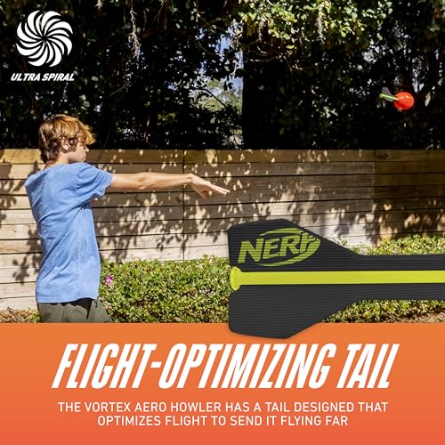 Nerf Vortex Aero Howler Foam Ball, Classic Long-Distance Football, Flight-Optimizing Tail, Whistling Sound, Indoor & Outdoor Fun, Christmas Stocking Stuffers for Kids
