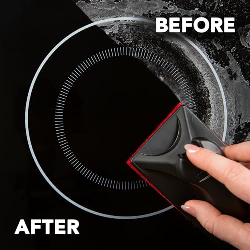 Weiman Glass & Ceramic Cooktop, Stove Top & Oven Cleaner Kit – Kitchen Cleaner Cream, 3 Scrubbing Pads & Scraper for Burnt-On Food & Grease, Clean Shine - Safe for Induction, Electric & Gas Cooktops