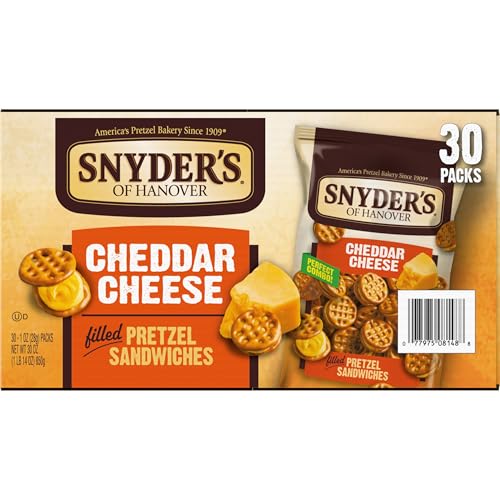 Snyder's of Hanover Pretzel Sandwiches, Cheddar Cheese, Snack Packs, 30 Ct