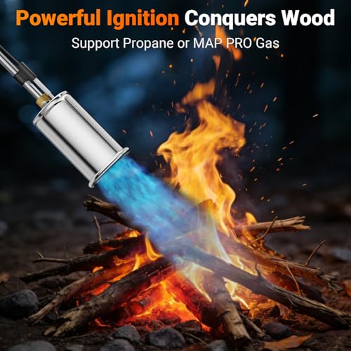 Sondiko Propane Torch Weed Burner, High Output Weed Torch Flamethrower, 30" Detachable Long Arm Heavy Duty Blow Torch For Garden, Wood, Ice, Snow, Melting(PROPANE TANK NOT INCLUDED)