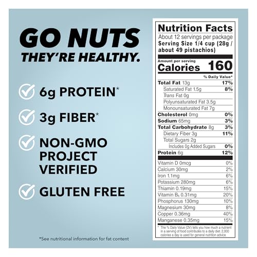 Wonderful Pistachios No Shells, Lightly Salted Nuts, 12 Ounce Resealable Bag, Protein Snacks, Gluten Free, Healthy Snack
