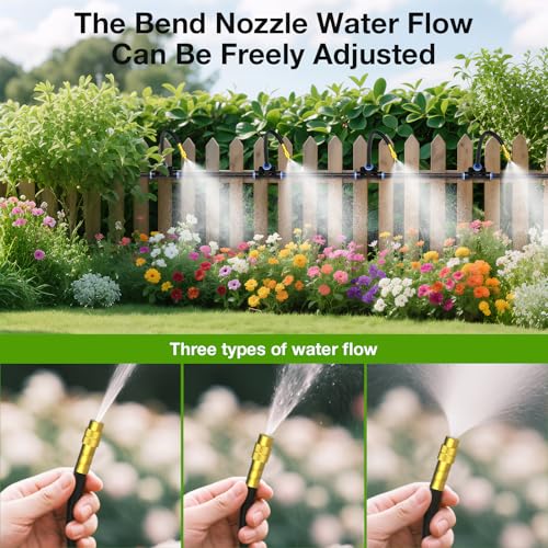 MIXC 100Ft 1/4" Drip Irrigation System,2026-Upgrade Garden Irrigation Kit with 16pcs Adjustable Copper Nozzles,Atomizing Watering System for Outdoor Plants,Raised Bed,Yard,Potted Plant,Lawn
