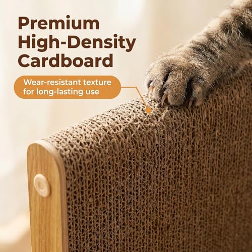 SMARTBEAN 3-Pack Cardboard Cat Scratcher for Indoor Cats, 23 Inch L Shaped Vertical Cat Scratching Post, Cat Scratching Board for Wall and Couch, Large