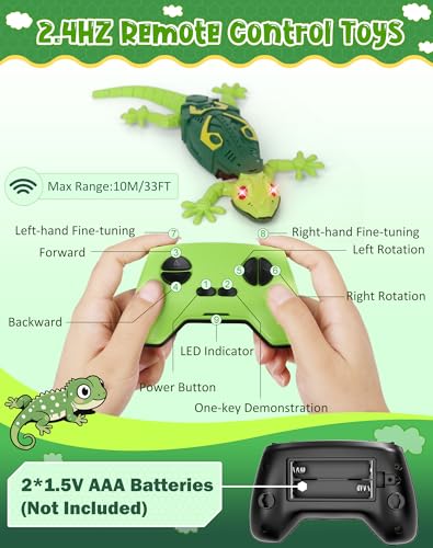 Wall Climbing Lizard,Wall Crawler Gecko,Remote Control Car Robot for Kids,Floor Ceiling Crawling Electric Lizard,Cool Prank Toy,Christmas Birthday Gifts for 3 4 5 6 7 8 9 10+ Year Old Boys Girls Teens
