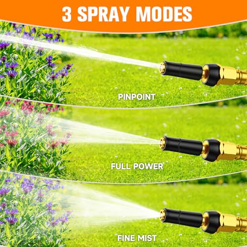 Rosy Earth Garden Hose 100 FT, Heavy Duty 304 Stainless Steel Flexible Water Hose, No-Kink, No Bite, Expandable Water Hose for Yard, RV, Car